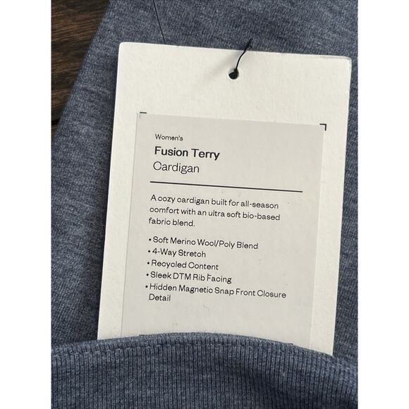 Ministry of Supply Womens Size XS Blue Fusion Terry Cardigan Pockets NWT - Picture 7 of 8